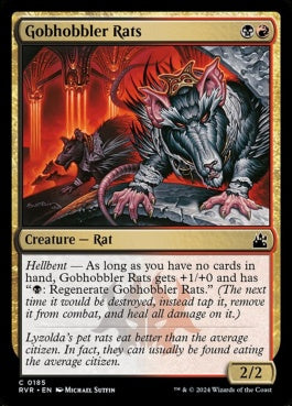 naokuroshop MTG [RVR][0185][多][C][EN][粘液絡みの鼠/Gobhobbler Rats]（foil） NM