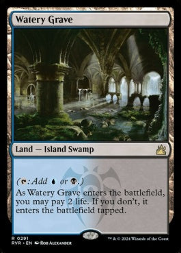 naokuroshop MTG [RVR][0291][土地][R][EN][湿った墓/Watery Grave]（foil） NM