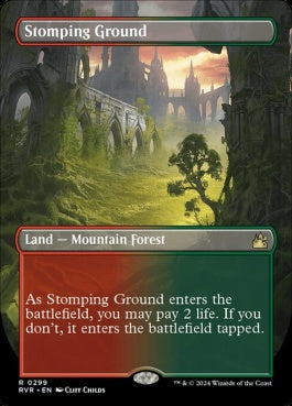 naokuroshop MTG [RVR][0299][土地][R][EN][踏み鳴らされる地/Stomping Ground]（foil） NM