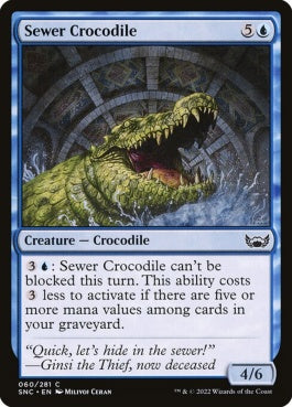 naokuroshop MTG [SNC][060][青][C][EN][下水クロコダイル/Sewer Crocodile]（foil） NM