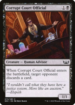 naokuroshop MTG [SNC][070][黒][C][EN][堕落した廷臣/Corrupt Court Official]（foil） NM