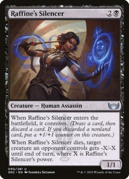 naokuroshop MTG [SNC][090][黒][U][EN][ラフィーンの口封じ/Raffine's Silencer]（foil） NM