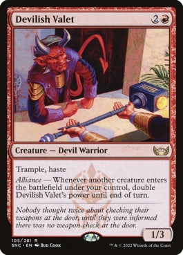 naokuroshop MTG [SNC][105][赤][R][EN][悪魔的な客室係/Devilish Valet]（foil） NM