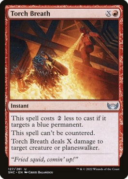 naokuroshop MTG [SNC][127][赤][U][EN][松明吹き/Torch Breath]（foil） NM