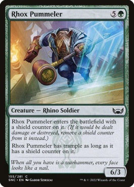 naokuroshop MTG [SNC][155][緑][C][EN][ロウクスの打撃手/Rhox Pummeler]（foil） NM