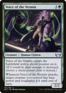 naokuroshop MTG [SNC][163][緑][U][EN][害獣の声/Voice of the Vermin]（foil） NM