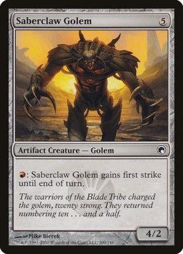 naokuroshop MTG [SOM][200][茶][C][EN][剣爪のゴーレム/Saberclaw Golem] NM