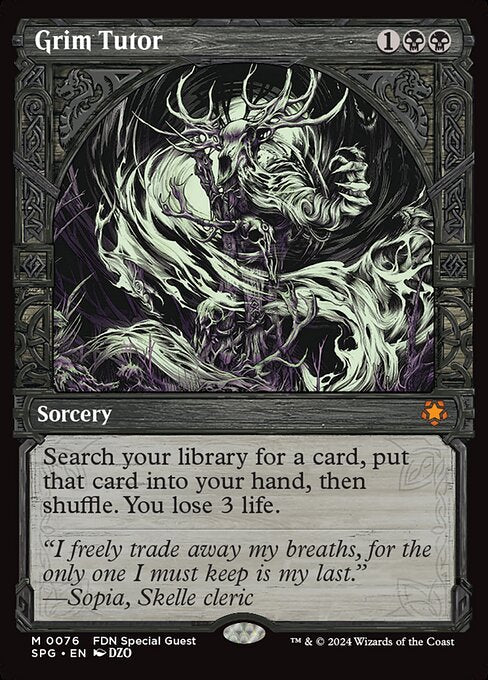 naokuroshop MTG [SPG][0076][黒][M][EN][不気味な教示者/Grim Tutor]（foil） NM