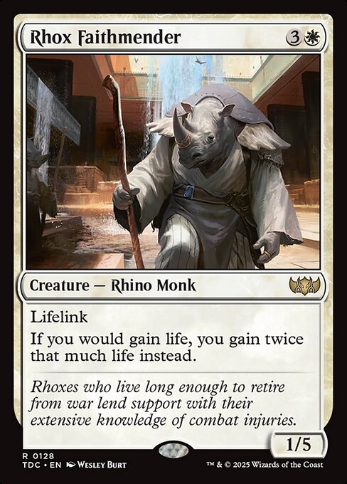 naokuroshop MTG [TDC][0128][白][R][EN][ロウクスの信仰癒し人/Rhox Faithmender] NM