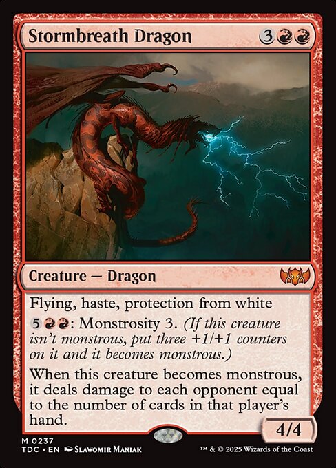 naokuroshop MTG [TDC][0237][赤][M][EN][嵐の息吹のドラゴン/Stormbreath Dragon] NM