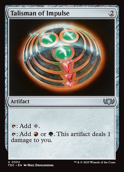 naokuroshop MTG [TDC][0332][茶][U][EN][衝動のタリスマン/Talisman of Impulse] NM