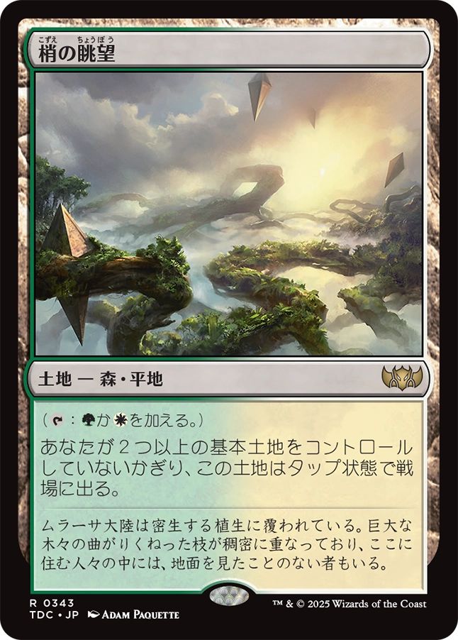 naokuroshop MTG [TDC][0343][土地][R][JP][梢の眺望/Canopy Vista] NM