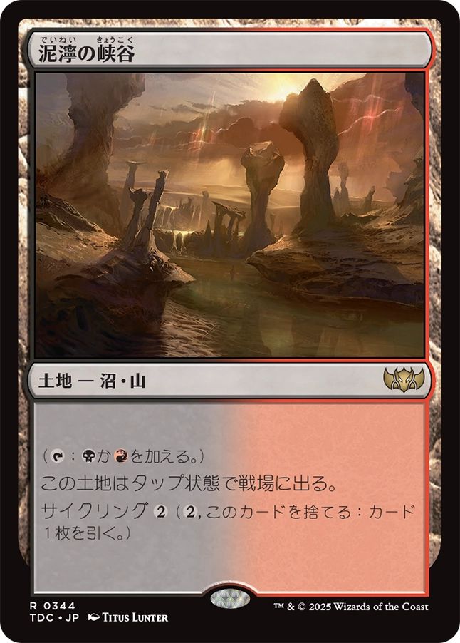 naokuroshop MTG [TDC][0344][土地][R][JP][泥濘の峡谷/Canyon Slough] NM