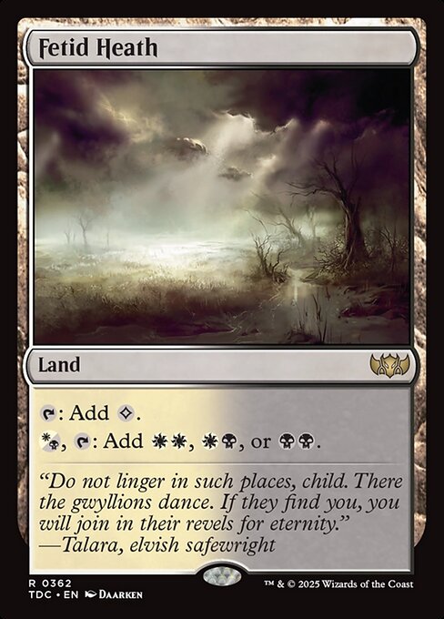 naokuroshop MTG [TDC][0362][土地][R][EN][悪臭の荒野/Fetid Heath] NM
