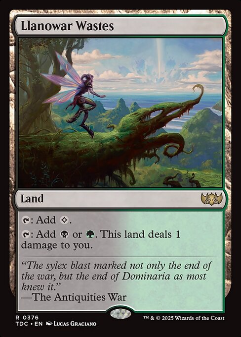 naokuroshop MTG [TDC][0376][土地][R][EN][ラノワールの荒原/Llanowar Wastes] NM