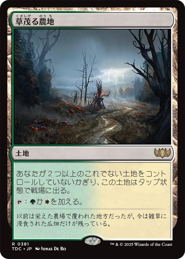 naokuroshop MTG [TDC][0381][土地][R][JP][草茂る農地/Overgrown Farmland] NM
