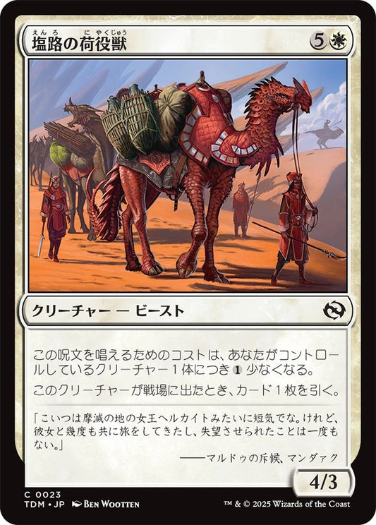 naokuroshop MTG [TDM][0023][白][C][JP][塩路の荷役獣/Salt Road Packbeast]（foil） NM