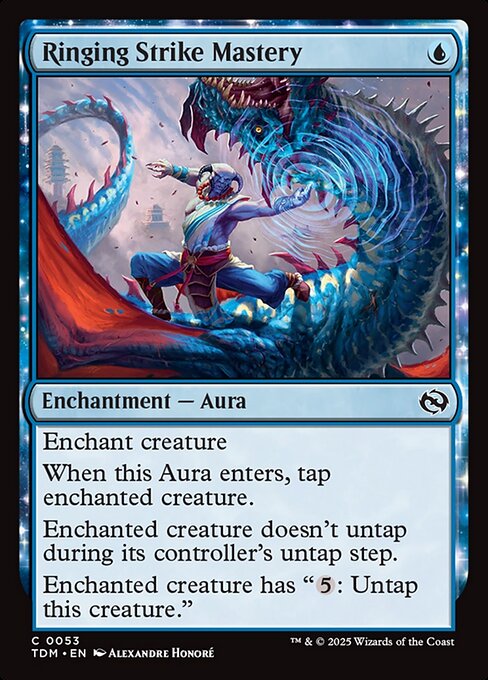 naokuroshop MTG [TDM][0053][青][C][EN][響鳴の神撃/Ringing Strike Mastery]（foil） NM