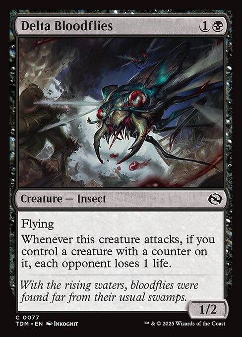 naokuroshop MTG [TDM][0077][黒][C][EN][三角州の吸血蝿/Delta Bloodflies]（foil） NM