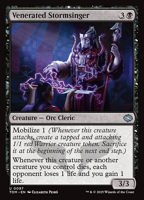 naokuroshop MTG [TDM][0097][黒][U][EN][敬慕される嵐唱者/Venerated Stormsinger]（foil） NM