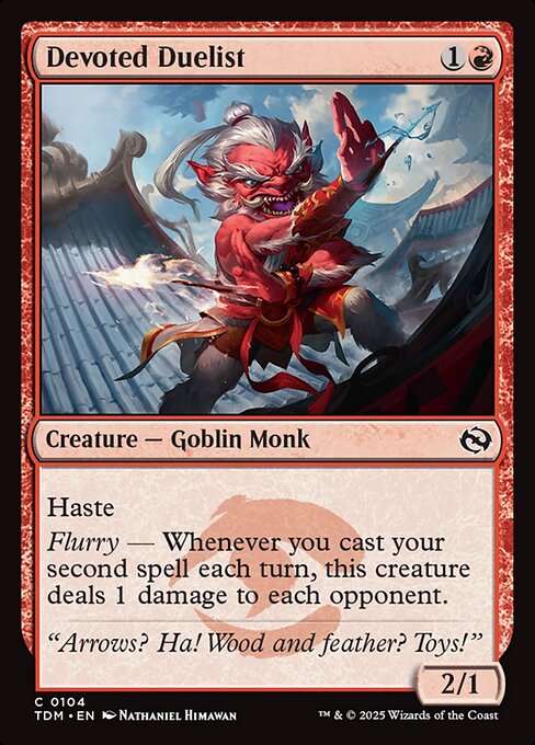 naokuroshop MTG [TDM][0104][赤][C][EN][ひたむきな決闘者/Devoted Duelist]（foil） NM