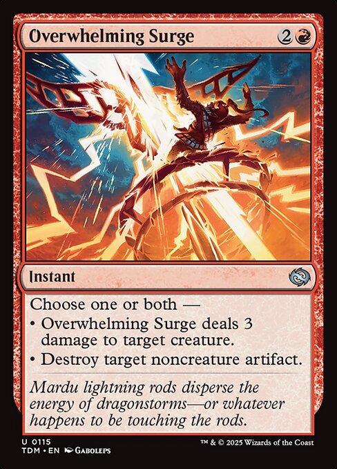 naokuroshop MTG [TDM][0115][赤][U][EN][圧倒的電撃/Overwhelming Surge]（foil） NM