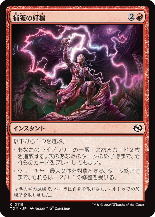 naokuroshop MTG [TDM][0119][赤][C][JP][捕獲の好機/Seize Opportunity]（foil） NM