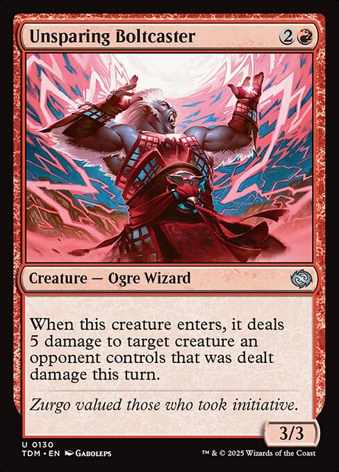 naokuroshop MTG [TDM][0130][赤][U][EN][容赦なき稲妻使い/Unsparing Boltcaster]（foil） NM