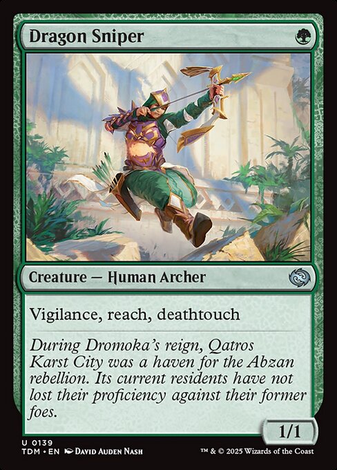 naokuroshop MTG [TDM][0139][緑][U][EN][龍を狙い撃つ者/Dragon Sniper]（foil） NM