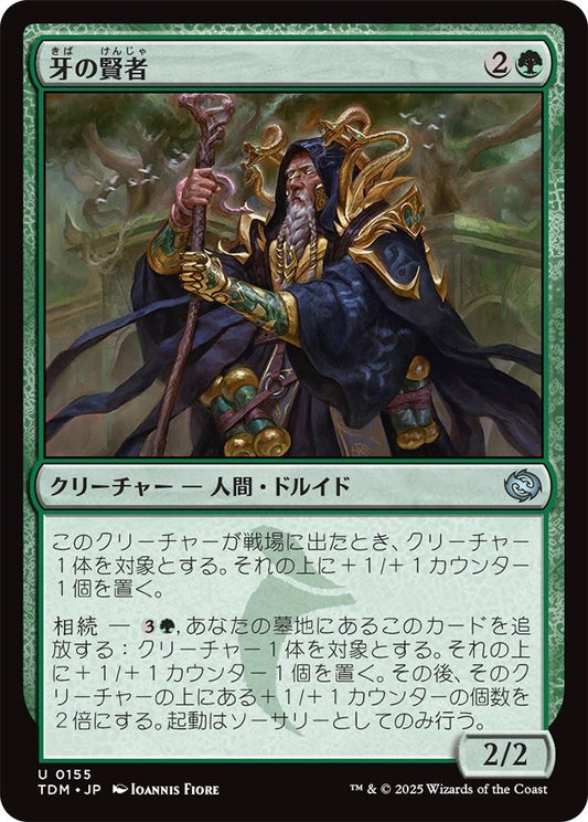 naokuroshop MTG [TDM][0155][緑][U][JP][牙の賢者/Sage of the Fang]（foil） NM