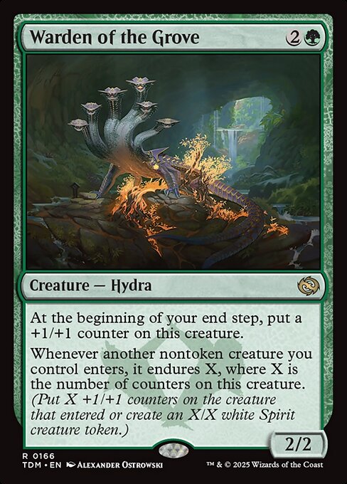 naokuroshop MTG [TDM][0166][緑][R][EN][木立の守部/Warden of the Grove]（foil） NM