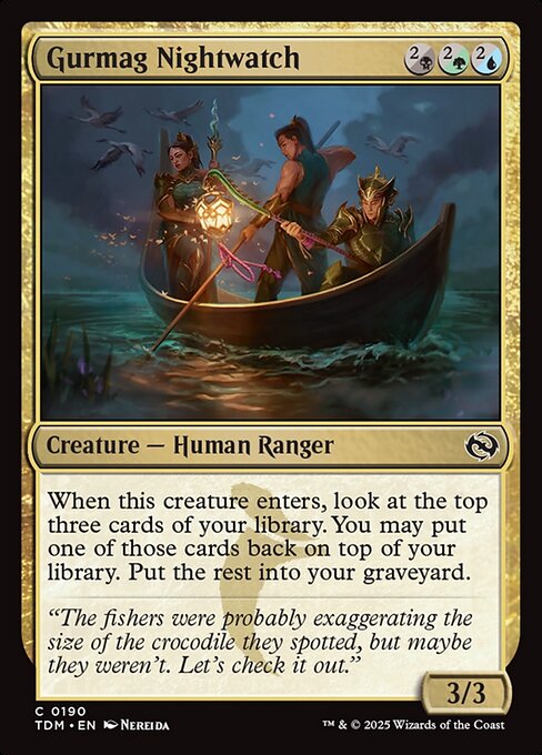 naokuroshop MTG [TDM][0190][多][C][EN][グルマグ沼の夜警/Gurmag Nightwatch]（foil） NM