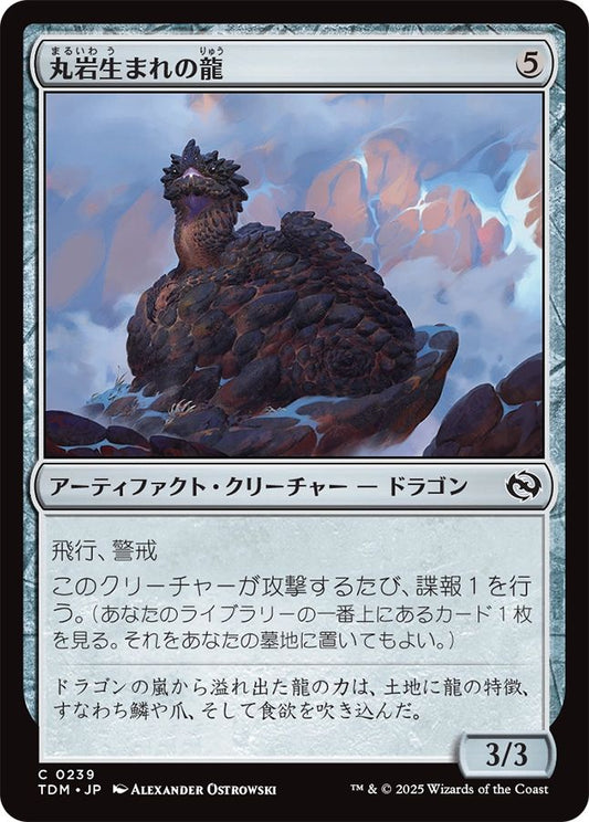 naokuroshop MTG [TDM][0239][茶][C][JP][丸岩生まれの龍/Boulderborn Dragon]（foil） NM