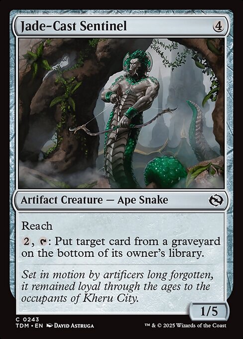 naokuroshop MTG [TDM][0243][茶][C][EN][翡翠造りの歩哨/Jade-Cast Sentinel]（foil） NM