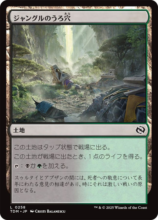 naokuroshop MTG [TDM][0258][土地][C][JP][ジャングルのうろ穴/Jungle Hollow]（foil） NM