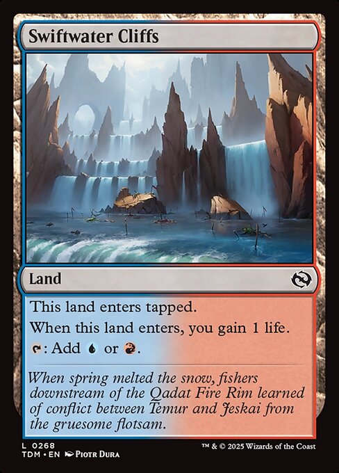 naokuroshop MTG [TDM][0268][土地][C][EN][急流の崖/Swiftwater Cliffs]（foil） NM