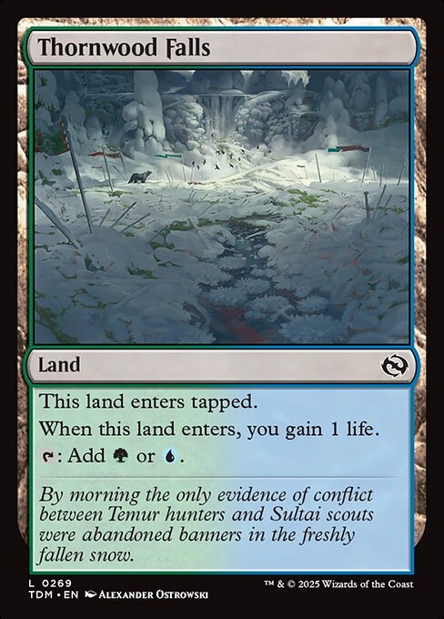 naokuroshop MTG [TDM][0269][土地][C][EN][茨森の滝/Thornwood Falls]（foil） NM