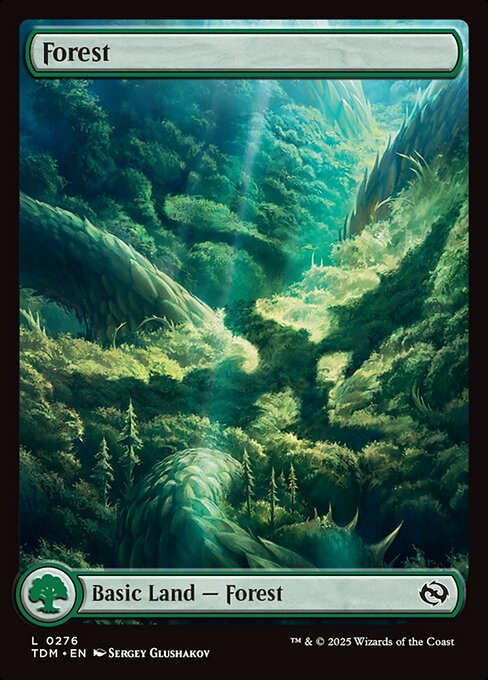 naokuroshop MTG [TDM][0276][土地][C][EN][森/Forest]（foil） NM