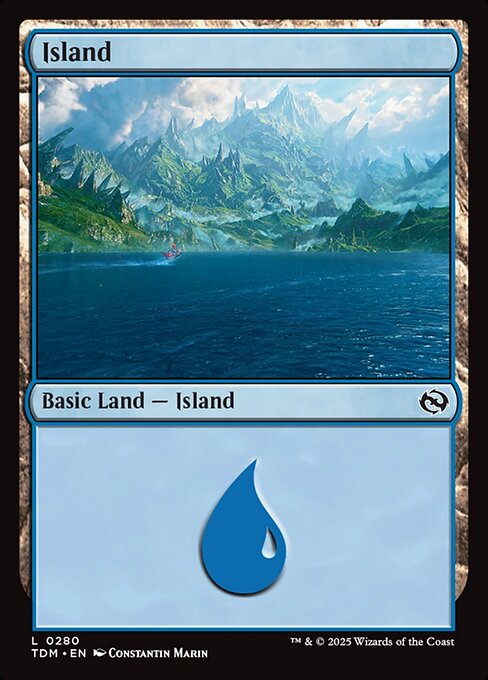 naokuroshop MTG [TDM][0280][土地][C][EN][島/Island]（foil） NM