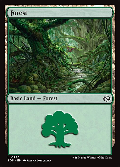 naokuroshop MTG [TDM][0286][土地][C][EN][森/Forest]（foil） NM
