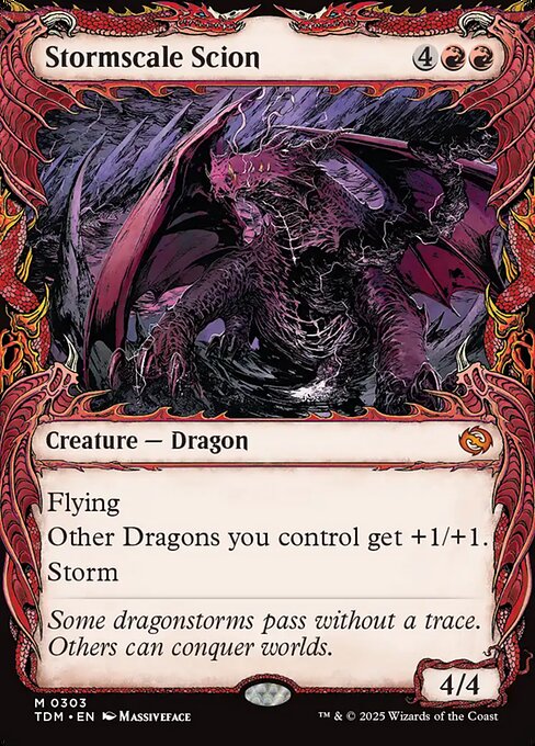 naokuroshop MTG [TDM][0303][赤][M][EN][嵐鱗の末裔/Stormscale Scion]（foil） NM