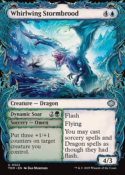 naokuroshop MTG [TDM][0322][青][U][EN][竜巻翼の嵐孵り/Whirlwing Stormbrood]（foil） NM