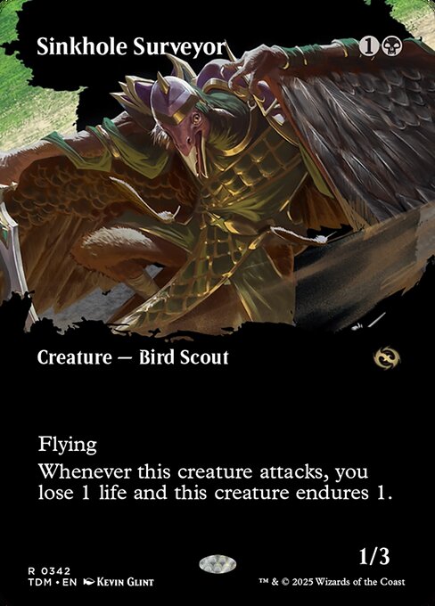 naokuroshop MTG [TDM][0342][黒][R][EN][陥没孔の偵察員/Sinkhole Surveyor]（foil） NM