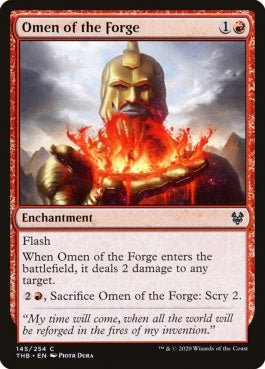 naokuroshop MTG [THB][145][赤][C][EN][鍛冶の神のお告げ/Omen of the Forge]（foil） NM