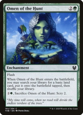 naokuroshop MTG [THB][192][緑][C][EN][狩猟の神のお告げ/Omen of the Hunt]（foil） NM