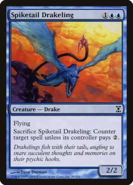 naokuroshop MTG [TSP][080][青][C][EN][トゲ尾の仔ドレイク/Spiketail Drakeling] NM