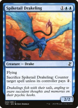 naokuroshop MTG [TSR][089][青][C][EN][トゲ尾の仔ドレイク/Spiketail Drakeling] NM