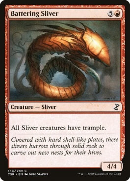 naokuroshop MTG [TSR][154][赤][C][EN][乱打スリヴァー/Battering Sliver]（foil） NM