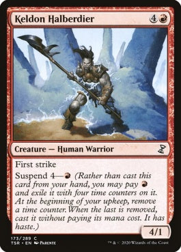 naokuroshop MTG [TSR][173][赤][C][EN][ケルドの矛槍兵/Keldon Halberdier]（foil） NM