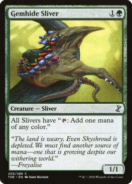 naokuroshop MTG [TSR][205][緑][C][EN][宝革スリヴァー/Gemhide Sliver]（foil） NM